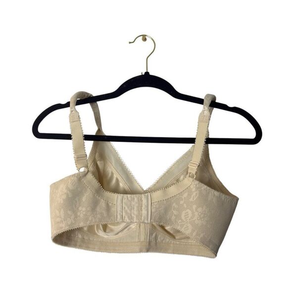 Playtex Womens Floral Soft Cup Bra 38C Beige Full Coverage Non-Wired Adjustable - Picture 2 of 7